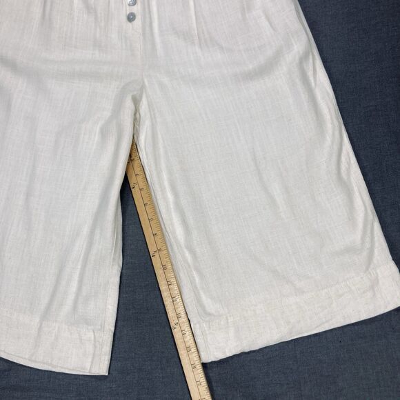Ruby Rd Capri Pants Sz LP Ivory Elastic Waist Pockets Cottage Core Beachy Casual - Picture 11 of 13